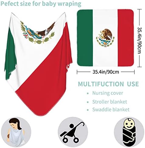 דגל שמיכת התינוק של מקסיקו מקבלת שמיכה לעטיפת כיסוי חוט -יילוד של תינוקות