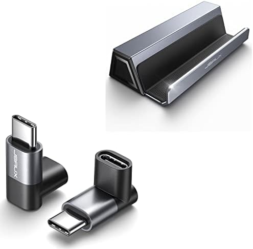 JSaux 90 מעלות USB-C זכר ל- USB-C מתאם נקבה + בסיס סיפון קיטור