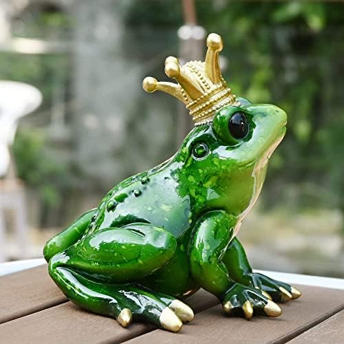 Juliahestia צפרדע קראון יורש נסיך קישוט מדהים אוסף פסל פסל חמוד חמוד משרד ביתי קישוטי שולחן מתנות לנשים לעיצוב