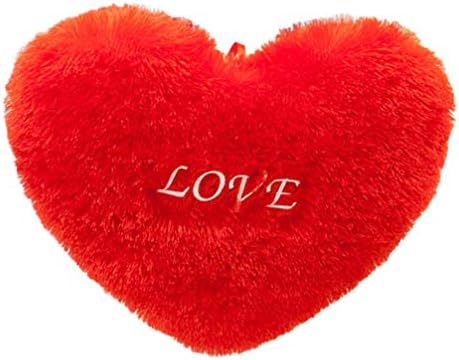 AMOSFUN אדום עיצוב בית קטיפה לזרוק כרית לב בצורת לב קטיפה כרית דקורטיבית כרית אחורית דקורטיבית