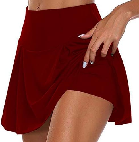 נשים קפלים טניס חצאית כושר חצאית מכנסיים קצרים אתלטי גבוהה מותן ספורט גולף ספורט אימון יוגה חצאיות