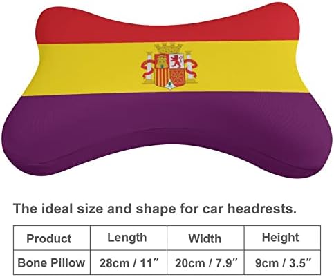 כרית צוואר רכב רפובליקנית ספרדית כרית של 2 כריות משענת ראש אוטומטית בצורת עצם כרית לרכב נסיעות דקורטיביות