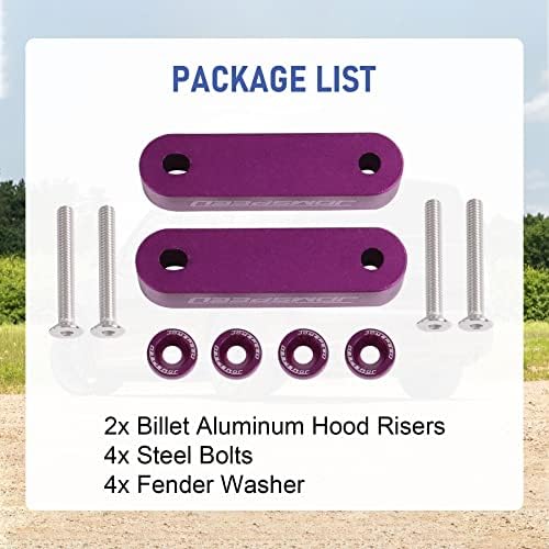 JDMSPEED ANODIZED PURPLE SPACER SPACER HOOD RISER 3/4 החלפה להונדה CIVIC CRX DEL SOL ACURA Integra