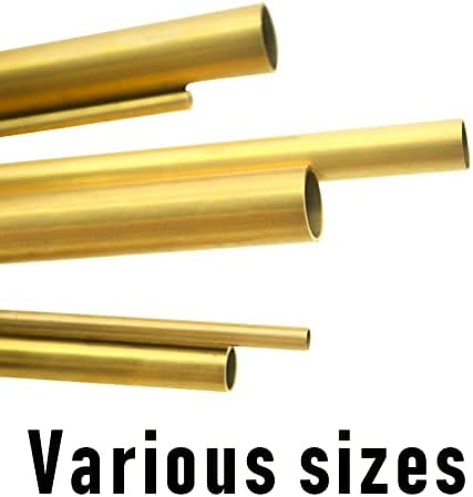 Tynulox 1/4 צינור פליז OD 0.5 ממ קיר × 300 ממ אורך × 2 יחידות, צינורות פליז H62 צינורות עגולים חלקים