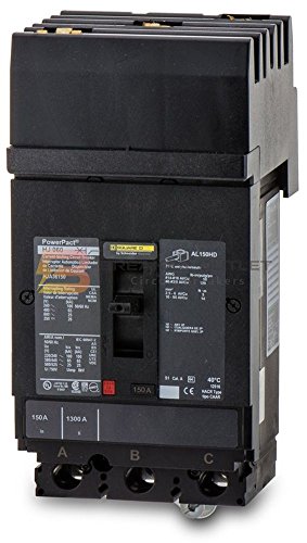 ריבוע חדש D HJA36150 מפסק מעגל POWERPACT ABC שלב 3 מוט 150A 600V