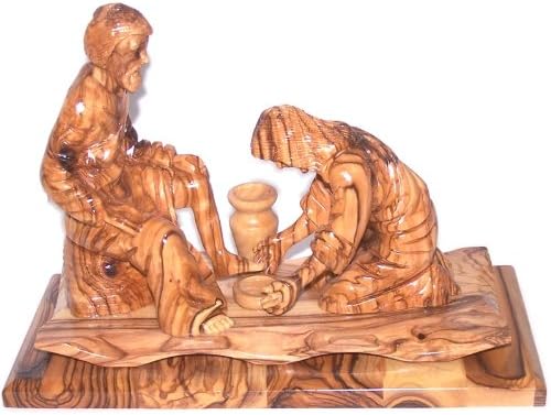 שטיפת כפות הרגליים פסל שטיפת יום חמישי קדוש - עץ זית