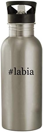 מתנות Knick Knack labia - 20oz hashtag נירוסטה בקבוק מים חיצוני, כסף