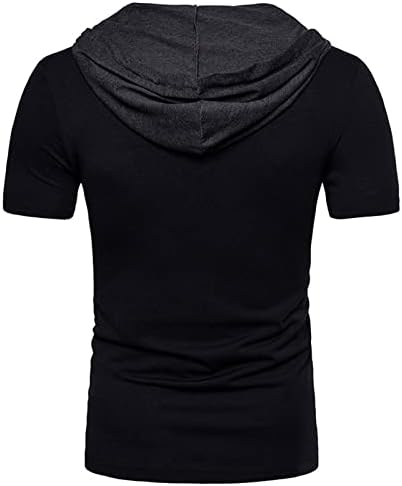 גברים חולצות T שרוול ארוך אופנה זכר לאופנה מזדמנת צווארון סקיני מזויף שני חלקים שרוול קצר שרוול חולצת