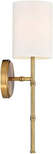 ריג 'נסי היל אביגייל מודרני יוקרה מנורת קיר פליז זהב מתכת מחווט 5 רחב מתקן לבן בד צילינדר צל עבור שינה יהירות