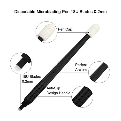 10 יחידות עט מיקרו -פליד חד פעמי 18U להבי ננו 0.16 ממ עם עט מיקרו -סוער 18U 0.16 ממ להבי שלפוחית