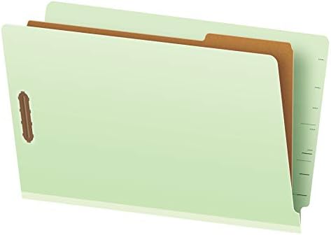 פנדפלקס לוח עיתונות סוף-כרטיסיית סיווג תיקיות, משפטי גודל, 1 מחלק, 2.5 הרחבה, אור ירוק, ישר לחתוך, 10