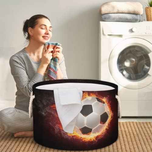 כדורגל ספורט כדורגל סלים עגולים גדולים לאחסון סלי כביסה עם ידיות סל אחסון שמיכה למדפי אמבטיה פחים לארגון משתלת