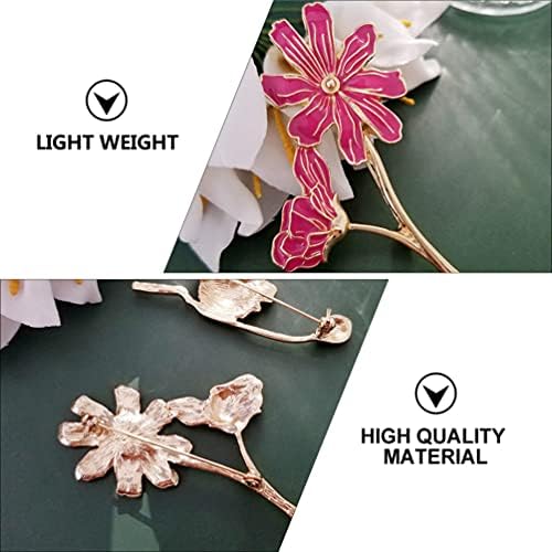 עיצוב קריסטל קריסטל עיצוב גביש עיצוב פרחים תור אמייל סיכה 5 יחידות סגסוגת פרח סגסוגת פרח סגסוגת