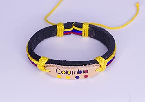 צמידים בעבודת יד של מדיין-צבעי דגל קולומביה-קשר הזזה מתכוונן
