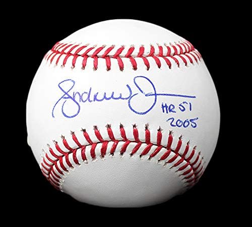 אנדרו ג'ונס חתם/חתמה על אטלנטה ברייבס רולינגס בייסבול OML MLB עם כתובת 51 שעות בשנת 2005