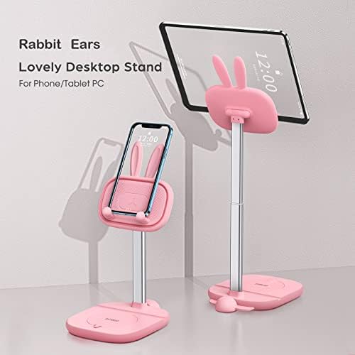 Oatsbasf Stand Tablet Bunny חמוד לשולחן העבודה, מחזיק מעמד גובה מתכוונן, תואם טאבלט כמו iPad
