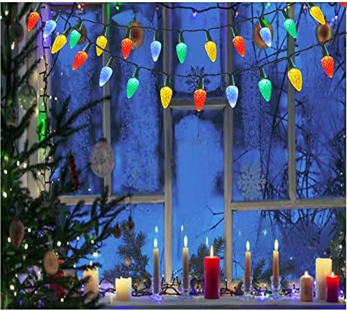 Abkshine 17.5ft 50 ספירות C3 LED אורות חג המולד רב -צבעוני, אורות עץ חג המולד המופעלים על סוללה עם