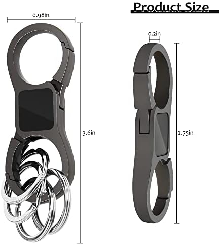 פרספן 2 מארז מחזיק מפתחות שחרור מהיר אביב עם 8 מפתח טבעת כבד החובה מפתח ארגונית ומכונית מפתח