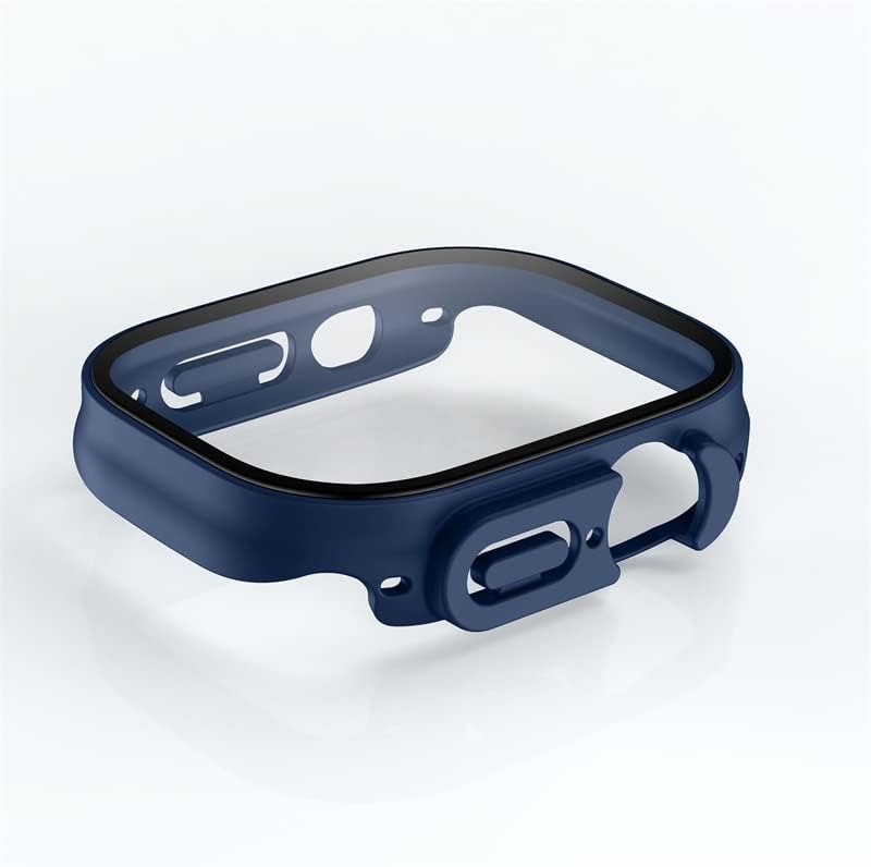 XDEWZ Glass+Case עבור Apple Watch Ultra 49 ממ רצועה Smartwatch PC פגוש+מגן מסך כיסוי מחוסם מכסה IWatch Series