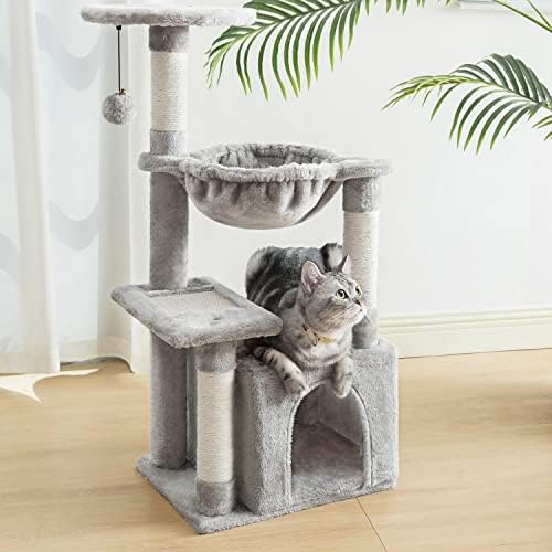 עץ חתול קילודור, דירת חתול קטנה עם ערסל, עמודי גירוד סיסל לאפור חתלתול