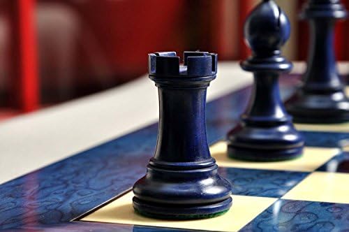 את גרנדמאסטר שחמט סט, תיבה, לוח שילוב-4 מלך-כחול מוזהב-על ידי בית סטאונטון