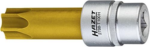 חור כוונון גל זיזים של Hazet 12.5 ממ 1/2 אינץ 'מברג טורקס מברג תוספת - רוחב מקש פרופיל עמיד בפני חבלה - חבילה
