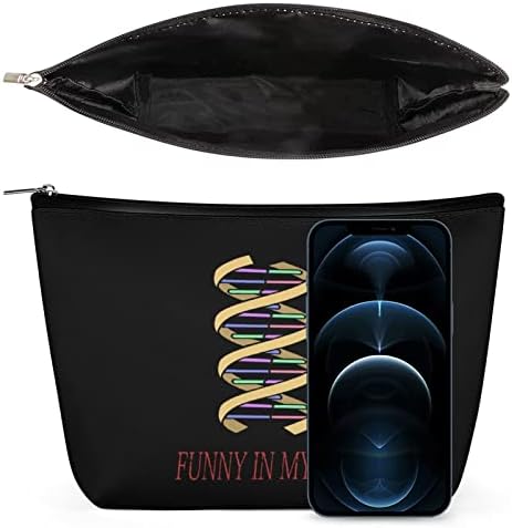 תיק איפור עור מצחיק של DNA PU נסיעות קוסמטיקה קוסמטיקה קיבולת גדולה מארגן אביזרי תיקים ניידים