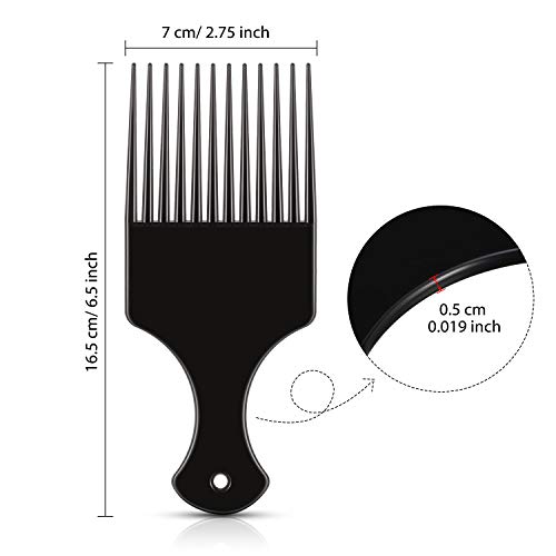 6 חתיכות פלסטיק רחב שיער פיק מסרק, 6.5 אינץ חלק שיער פיק מסרק, האפרו שיער מסרק, שיער סטיילינג כלי עבור
