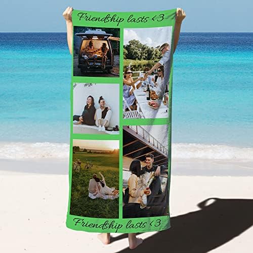 Cudiyst Photo Thare מגבת חוף 30 x59 טקסט מותאם אישית מגבת חוף מיקרופייבר מגבת חוף רכה ונוחה - מתאימה לכושר, שחייה,