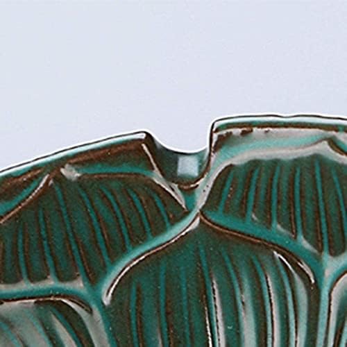 לוטוס מאפרה מפורש קרמיקה קרמיקה יצירתי אטום רוח ירוק תה קטן לטיון ביתי בסלון בית חיצוני 4.5 אינץ ' -b