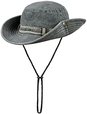 Hzman Sun Hat לגברים נשים כותנה כותנה רחבה דלי כובע חיצוני UV הגנה