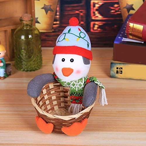 פודאו 1 יחידות החג שמח סוכריות אחסון סל קישוט סנטה איש שלג אחסון סל שולחן העבודה ממתקי תיבת חטיף