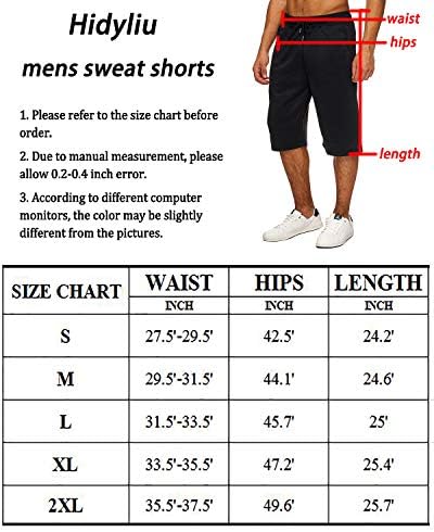Hidyliu Mens Elastic מותניים המותניים אימון אימון חדר כושר רצים 3/4 מכנסיים קצרים קיץ מזיעה מזיעה מכנסיים קצרים