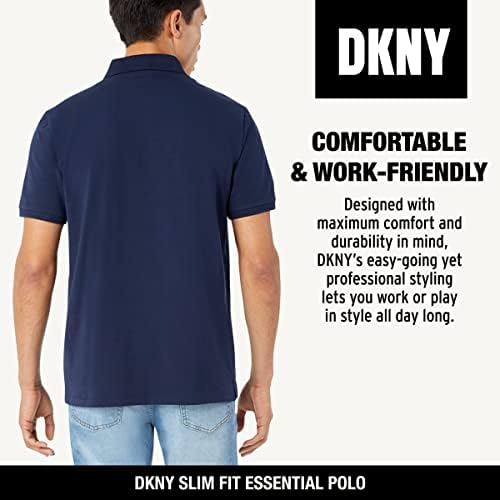 חולצת פולו כותנה של DKNY גברים-חולצת גולף מהירה ויבשה מהירה ויבשה לחות גולף לגברים
