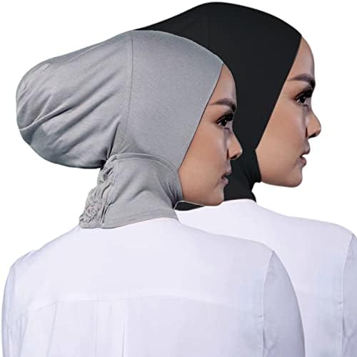 2 חתיכות מודאלי חיג 'אב כובע מתכוונן מוסלמי פנימי כובע נמתח טורבן חיג' אב מלא כיסוי צעיף כובע מלא צוואר