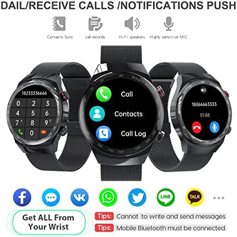 Suinsist Smart Watch for Men, AK26 Smartwatch עבור טלפונים אנדרואיד ו- iOS, Tracker כושר עם צג שינה/HR, IPS