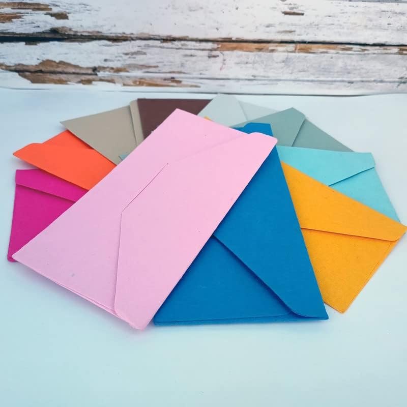 6 * 3 מעטפות מיני נייר בעבודת יד 14 צבעים שונים, כרטיס מתנה, מעטפות כרטיס ביקור-20-