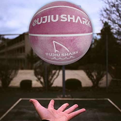 Oujiushark גודל רשמי 5 כדורסל, 27.5 כדורסל לגיל 8-11, כדורסל נוער TPU עור מקורה חיצוני עם מחט נטו