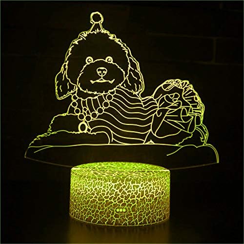 3 ד כלב לילה אור מגע מתג דקור שולחן שולחן אופטי אשליה מנורות 7 צבע שינוי אורות הוביל שולחן מנורת