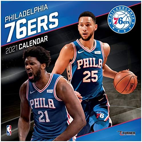 Turner Sports Philadelphia 76ers 2021 12x12 לוח השנה של הקבוצה