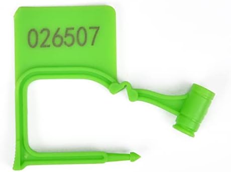 1000 מנעול אבטחה מפלסטיק חותם ירוק ממוספר ממוספר ניכר מנעול חד פעמי לבגדי שקית מזוודות