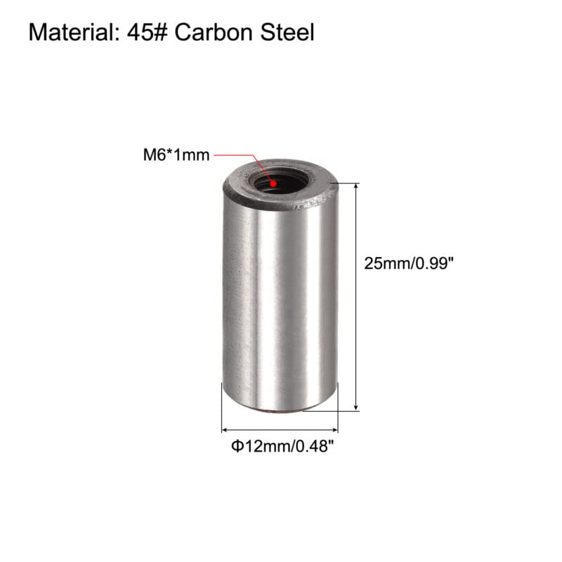 חלקי כלי Eviki M6 חוט פנימי חוט פין סיכת 2 PCS 12x25 ממ סיכת פלדת פחמן שטוחה