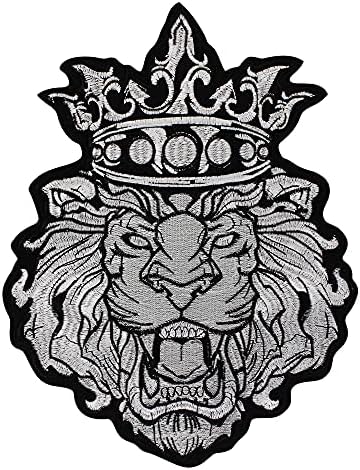 רקמה Big Crown Lion טלאים לבגדים ברזל אופנועי בגדים על אביזרי תג Th2497-2