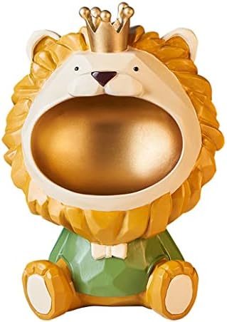 MMLLZEL פה גדול פסל מלך האריות עם פח אחסון למפתחות מחזיק אגוז קערה קערה ביתית קישוטים לקישוטים