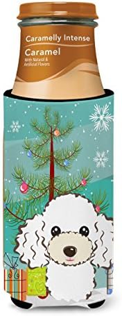 אוצרות קרוליין BB1629muk עץ חג המולד ופודל לבן אולטרה חיבוק לפחיות דקות, יכול שרוול קריר יותר מכונה מכונה