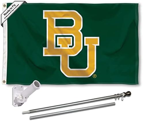 דגל Baylor Bears עם סט אוניברסיטת קוטב ומחזיק סוגים