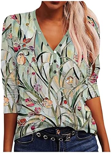 צפוטים פרחוני חולצות לנשים 2023 אופנה מזדמן קצר / ארוך שרוול צווארון הוואי חוף חולצות