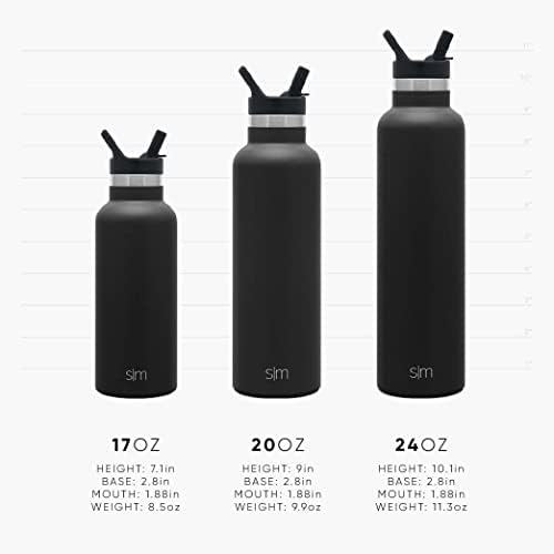 בקבוק מים מודרני פשוט עם מכסה קש בפה צר תרמוס מתכת מבודד ואקום נירוסטה לשימוש חוזר בקבוק ללא דליפה / אוסף עלייה