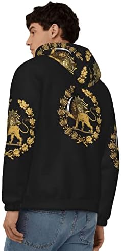 דגל פרסי פרוזי איראני אריה שמש וכתר איראן פרס קפוצ'ונים קפוצ'ונים לגברים אופנה רוכסן קרדיגן קפוצ'ון