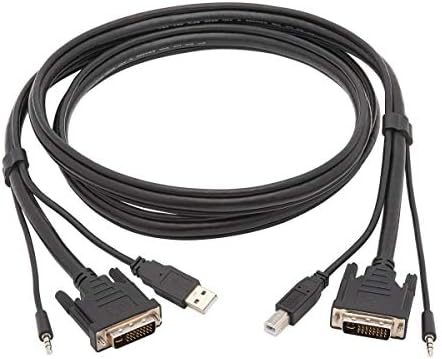 Tripp Lite DVI KVM כבלים ערכת 3 ב 1 DVI, USB 3.5 ממ שמע 3XM/שחור 6ft